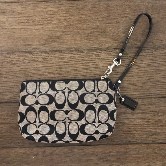 Coach Black Logo Wristlet - Picture 2 of 3